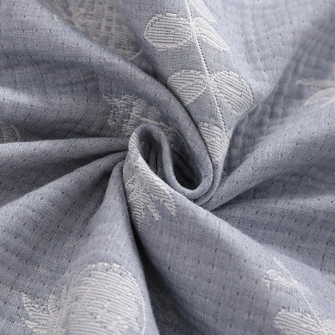 NTBAY 3 Layer Toddler Blanket, Muslin Cotton Jacquard Bed Blankets, Lightweight Thermal Baby Blanket, Super Soft and Warm Crib Blanket for All Seasons, Decoration Gift, 30"x40", Blue Pineapple