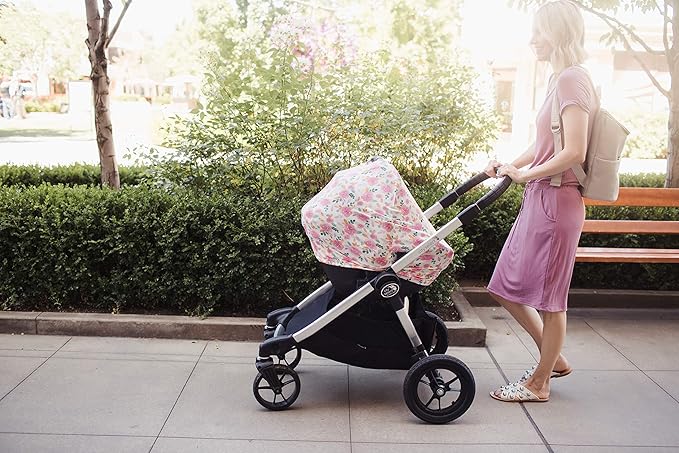 Baby Car Seat Cover Canopy and Nursing Cover Multi-Use Stretchy 5 in 1 Gift Siena by Copper Pearl