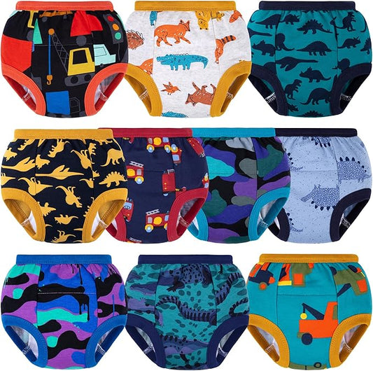 BIG ELEPHANT Toddler Training Pants, Soft Cotton Absorbent Training Underwear for Baby Boys & Girls