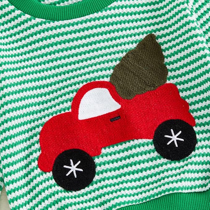 CIYCUIT Toddler Baby Boy Outfits Striped Sweatshirt Pants Clothes Set