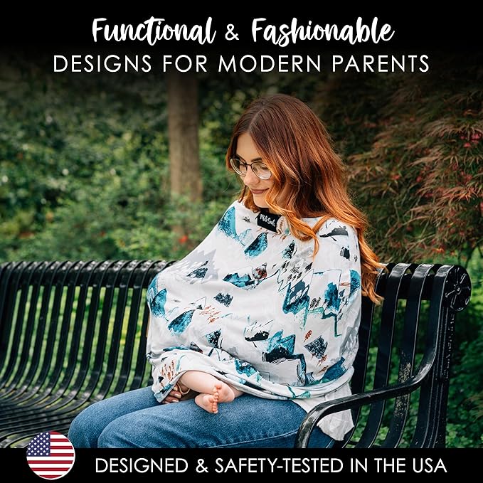 Milk Snob Original 5-in-1 Cover - Added Privacy for Breastfeeding, Baby Car Seat, Carrier, Stroller, High Chair, Shopping Cart, Lounger Canopy - Newborn Essentials, Nursing Top, Rocky Mountain