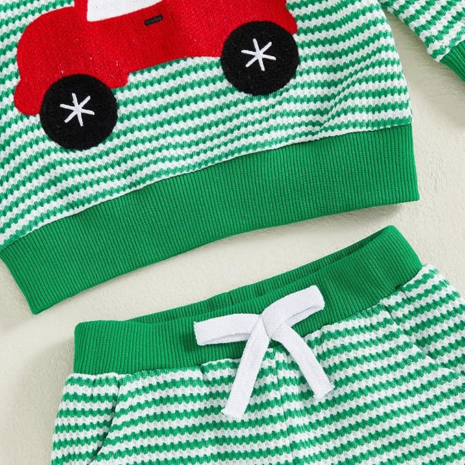 CIYCUIT Toddler Baby Boy Outfits Striped Sweatshirt Pants Clothes Set