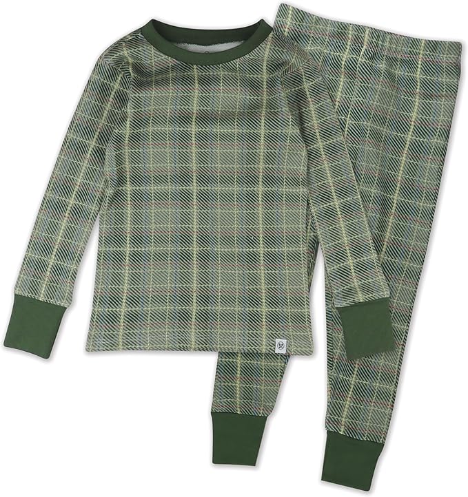 HonestBaby Classics 2-Piece Pajamas Sleepwear Pjs 100% Organic Cotton for Baby, Toddler, Kids