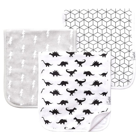 Copper Pearl Premium Baby Burp Cloths - 3-Pack Large Cotton Burp Cloths, Extra Soft Spit Up Rags with 3 Absorbent Layers, Perfect for Baby Boy Gifts (21" x 10" Size, Wild Set)