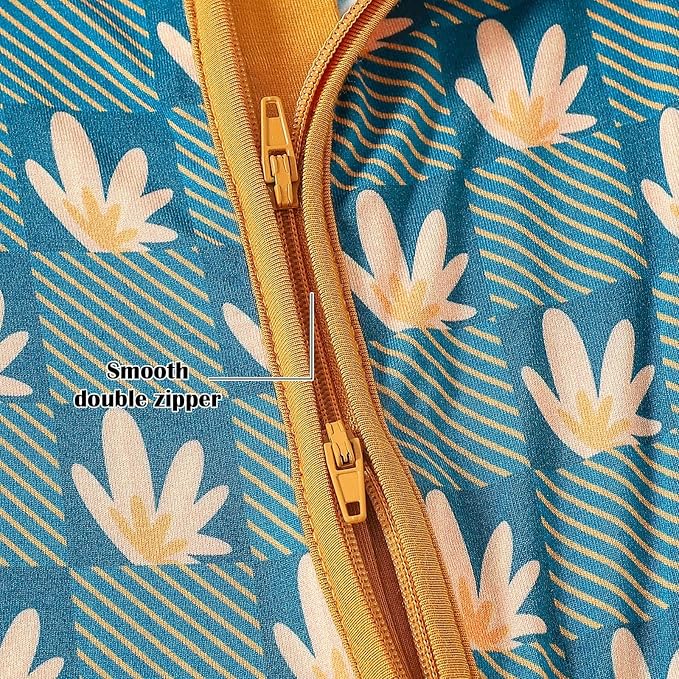 OPAWO Bamboo Baby Pajamas 3 Pack, Double Zipper Bamboo Sleepers for Baby Boy Girl Romper, Toddler Summer Clothes Outfit 0-24M