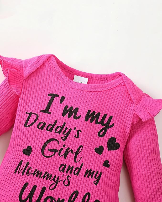 SUNNY PIGGY Baby Girl Clothes Newborn Outfits Infant Ruffle Romper 0-18M Fall Winter Flower Plaid Pants Clothing Set