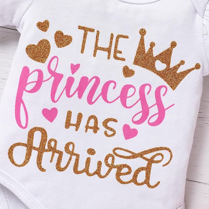 Newborn Baby Girl Outfits Infant Letter Print Romper+Tutu Skirt+Headband+Legging Warmer Coming Home Clothes Set