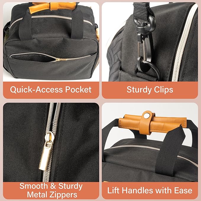 Wearable Breast Pump Bag Portable Breast Pumping Travel Bags for Work Mom Breastmilk Cooler Carrying Case for 6 Bottles with Adjustable Shoulder Strap Dividers Changing Mat