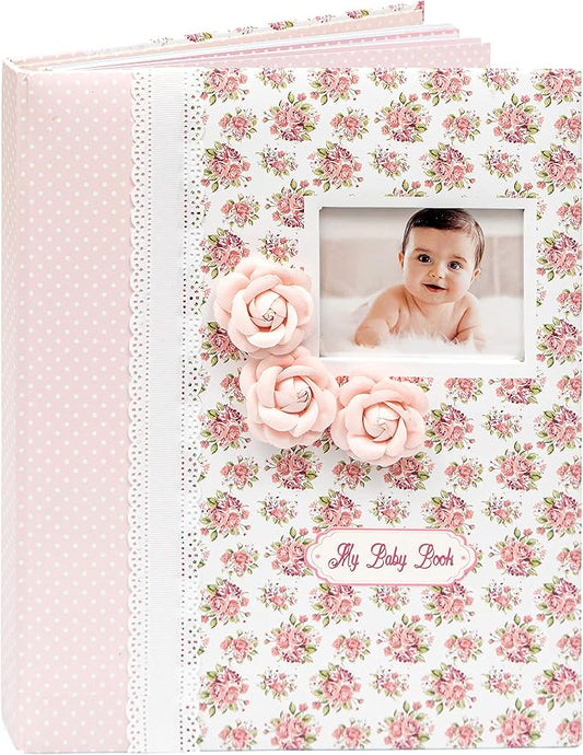 Baby Book Keepsake - Baby Memory Book and Album for Girl, Journal from Pregnancy to First 5 Years, Scrapbook to Record Memories, Milestones and Photos, Baby Book - Pink