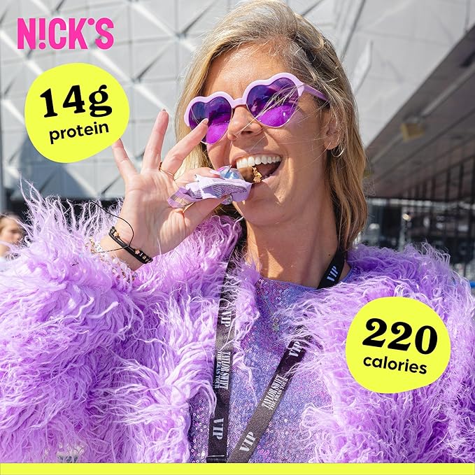 Nick's Protein Bars Almond Chocolate | 14g protein | 220 calories | Low Carb Keto Friendly Snacks No Added Sugar (Multipack 24 bars x 50g)