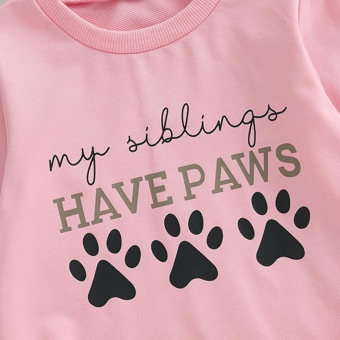 Kupretty Baby Boy Girl Sweatshirt Romper Cute Winter Fall Clothes Siblings Crew Neck Long Sleeve Bubble Infant Bodysuit