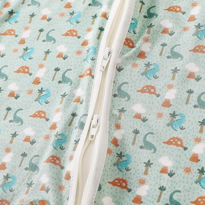 OPAWO Viscose from Bamboo Baby Pajamas Girl 2pack Mittens Cuff 2 Way Zipper Soft Footless Sleeper Baby Boy One-Piece Romper