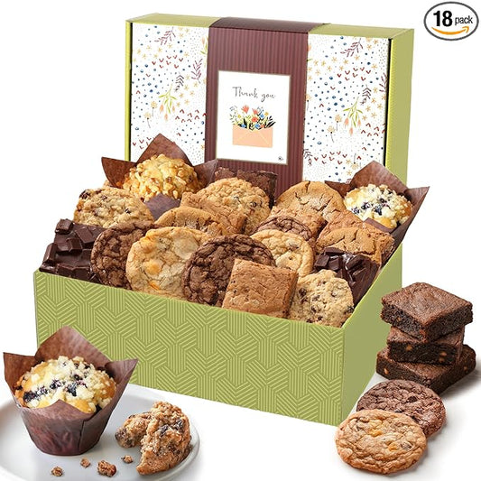 Broadway Basketeers Brownie and Cookie Gift Box, Gift Basket to Say Thank You Gift Baskets Delivery Prime Gourmet Edible Care Package for Teacher, Employee, Nurse, Neighbor, Families, Her, Him