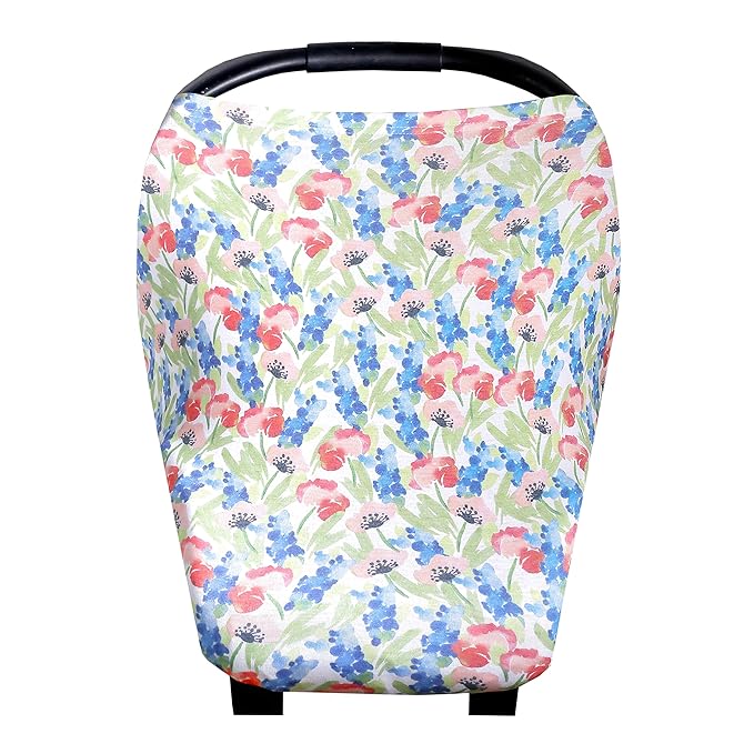 Baby Car Seat Cover Canopy and Nursing Cover Multi-Use Stretchy 5 in 1 Gift Wren by Copper Pearl