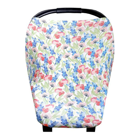 Baby Car Seat Cover Canopy and Nursing Cover Multi-Use Stretchy 5 in 1 Gift Wren by Copper Pearl