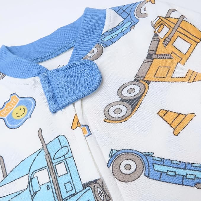 HonestBaby Sleep & Play Footed One-piece Pajama Sleeper 100% Organic Cotton, Baby Boys