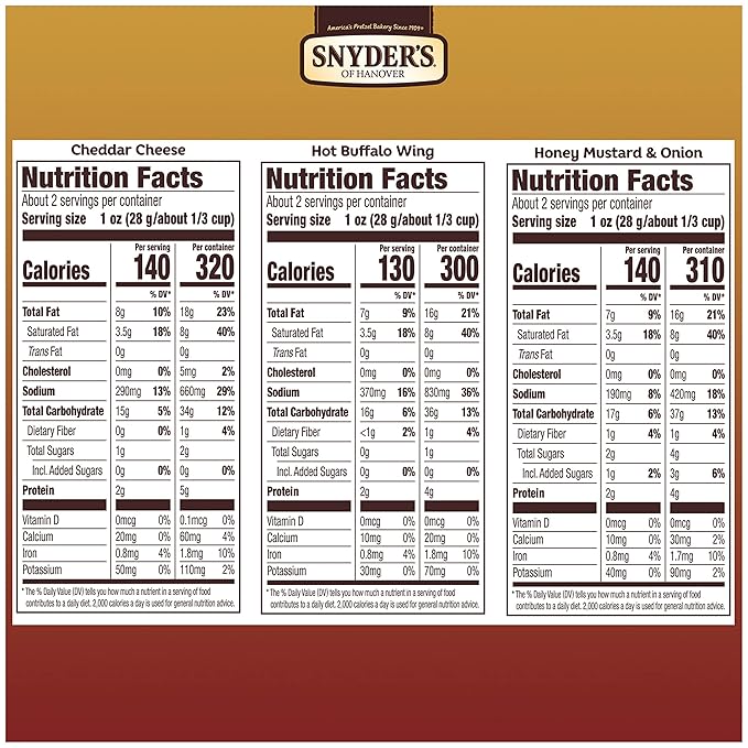 Snyder's of Hanover Pretzel Pieces, Variety Pack of Pretzels Individual Packs, 2.25 Oz, 18 Ct (Pack of 18)