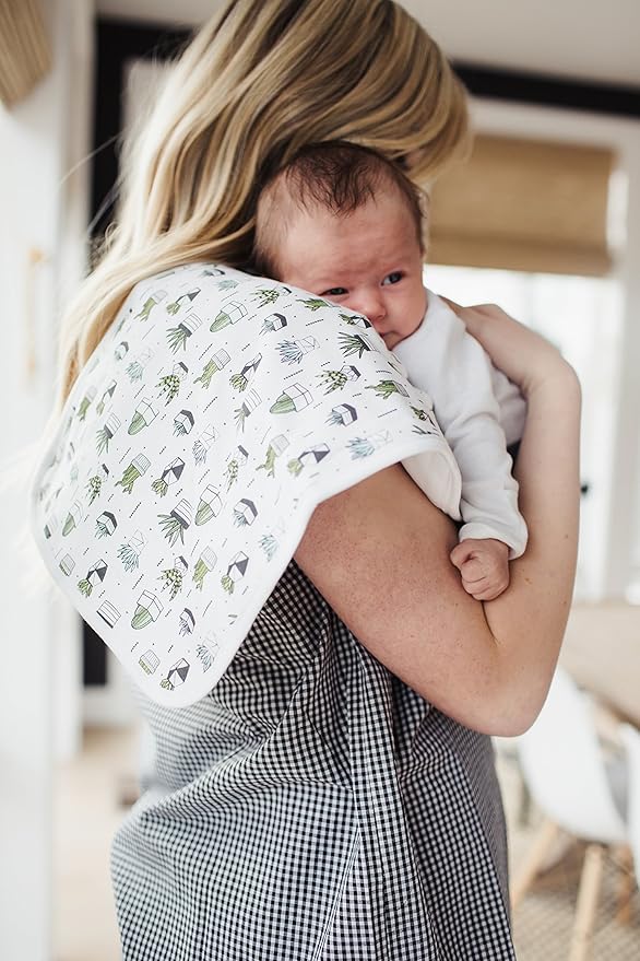 Copper Pearl Baby Burp Cloth Large 21''x10'' Size Premium Absorbent Triple Layer 3 Pack Gift Set “Urban Set