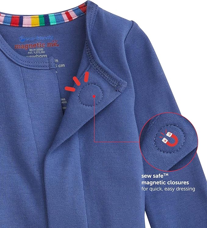 Magnetic Me Boys Modal Magnetic Baby Footie Pajamas | Silky Soft Modal Fabric | Baby Sleepers Available in Sizes PRE - 24M