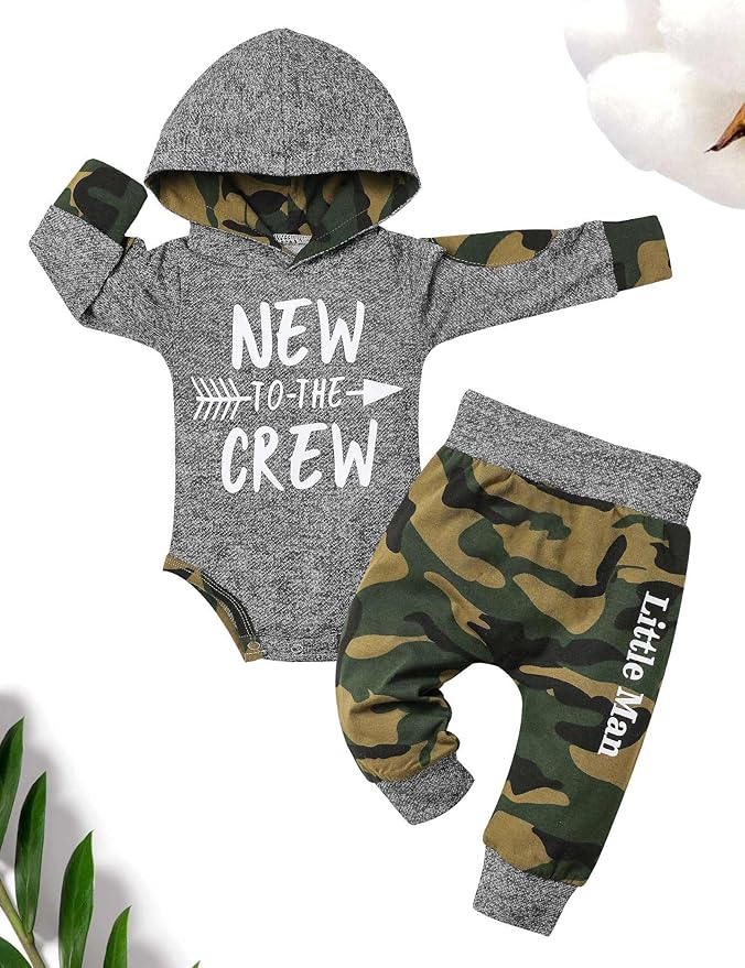 Fommy Newborn Baby Boy Clothes Plaid Letter Print Long Sleeve Hoodies + Long Pants 2PCS Fall Winter Outfits Set