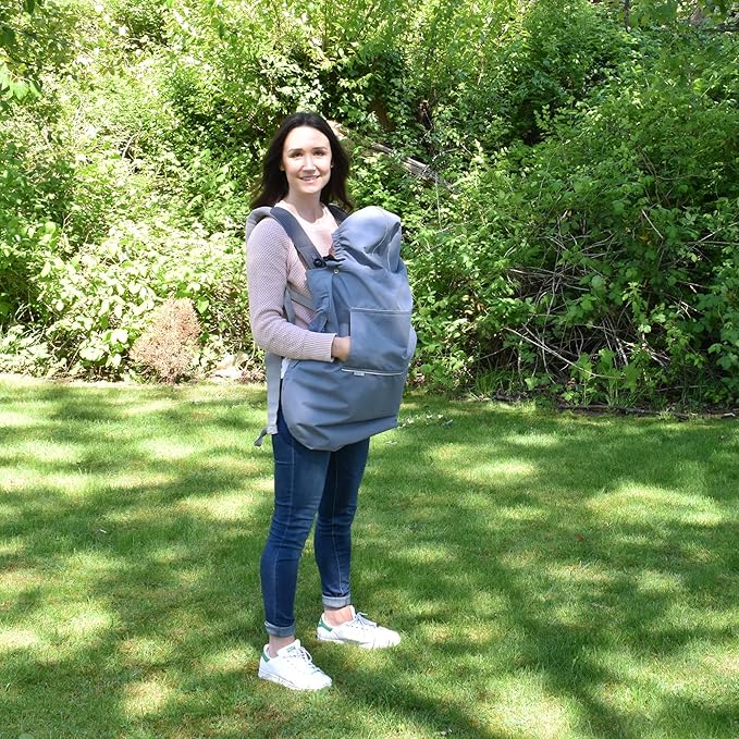 JAN & JUL Waterproof Cozy-Dry Baby Rain Cover, Breathable Infant Carrier, Universal Fit (Heather Grey)