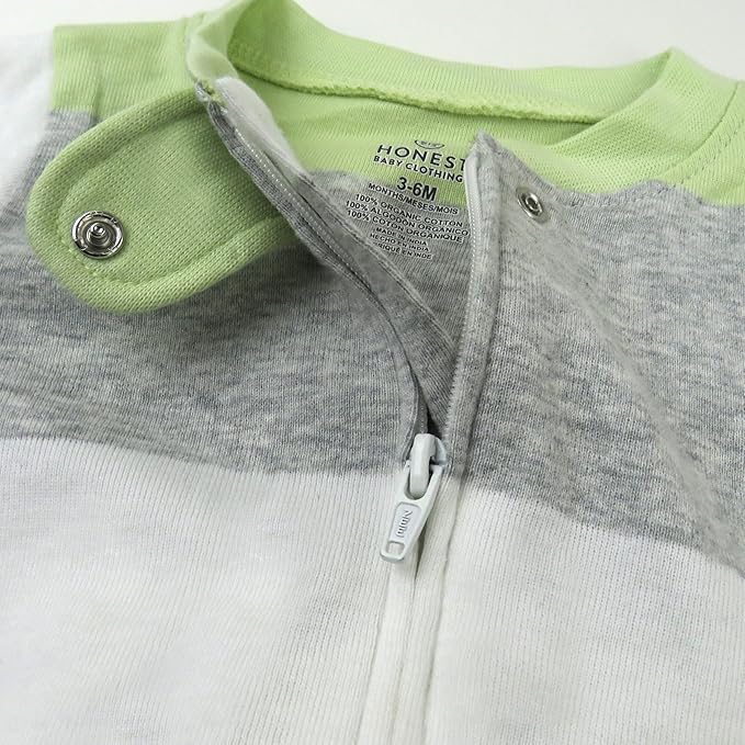 HonestBaby Baby Sleep N' Play One-Piece Zip-Front Footed Organic Cotton Pajama Sleeper