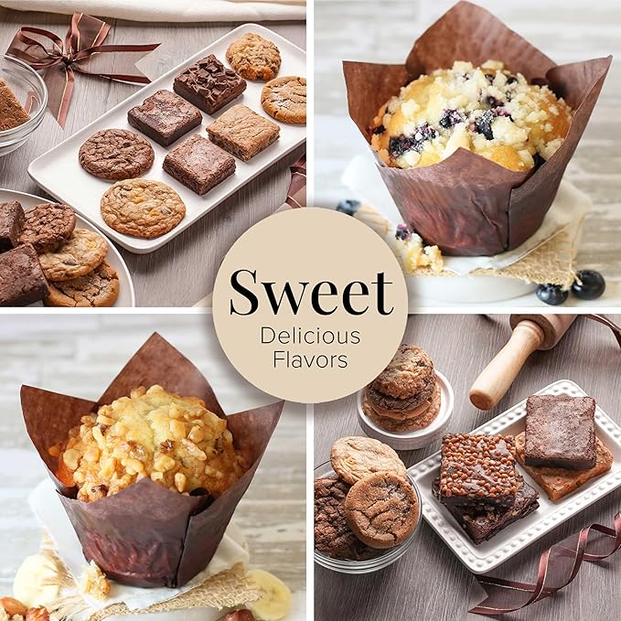 Broadway Basketeers Happy Birthday Gift Baskets for Prime Delivery Gourmet Cookie Gifts Box with Brownies, Individually Wrapped Edible Care Package for Men, Women, Husband, Wife, Mom, Dad, Families