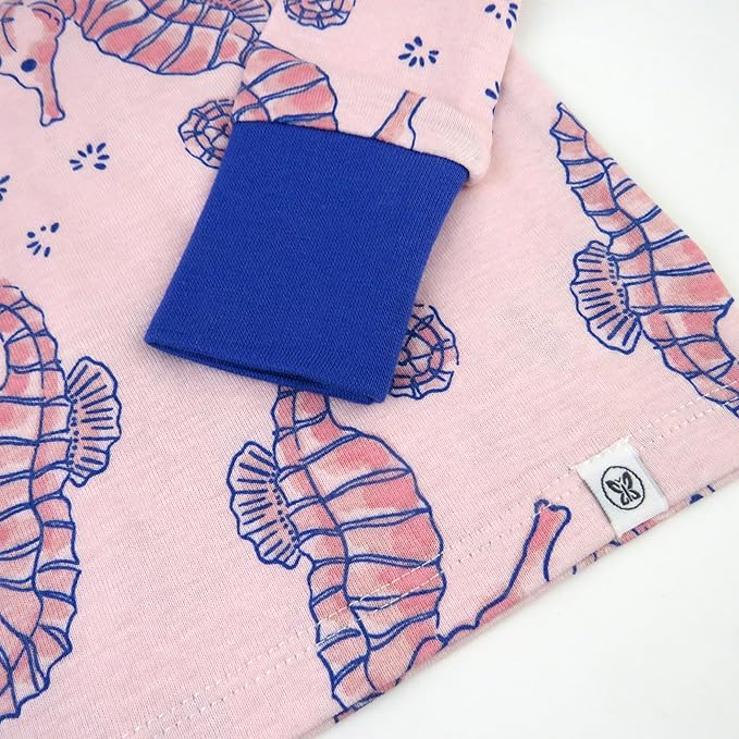 HonestBaby baby-girls 2-piece Pajamas Sleepwear Pjs 100% Organic Cotton for Baby, Toddler, Kids, Girl