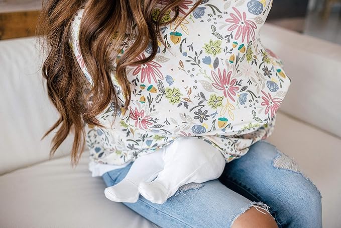 Copper Pearl Baby Car Seat Cover Canopy and Nursing Cover Multi-Use Stretchy 5 in 1 Gift Olive