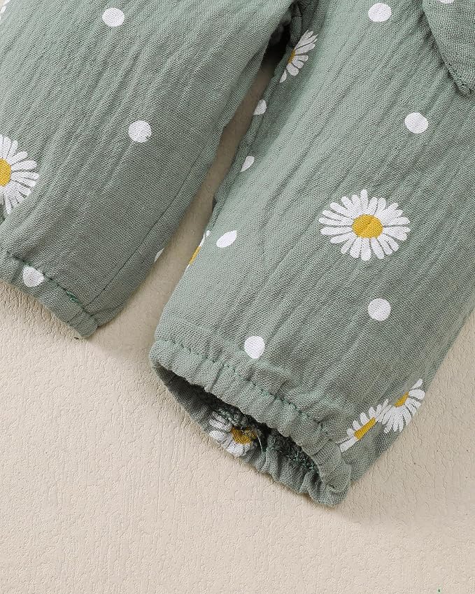 Renotemy Newborn Baby Girl Clothes Outfits Infant Romper Ruffle Floral Pants Cute Toddler Baby Girl Clothes Set