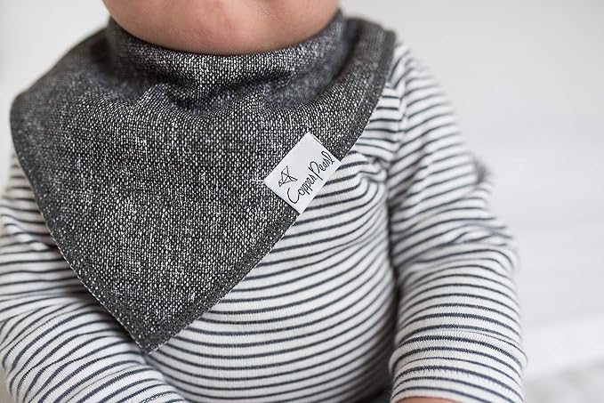 Copper Pearl 4 Pack Soft Cotton Baby Bibs for Drooling and Teething, Absorbent Drool Bibs for Baby Girl and Boy, Adjustable to Fit Newborns to Toddlers, Tons of Styles (Citrus)