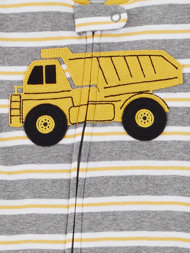 Simple Joys by Carter's Toddlers and Baby Boys' Snug-Fit Footed Cotton Pajamas, Pack of 3