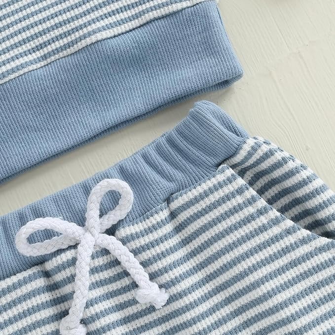 CIYCUIT Toddler Baby Boy Outfits Striped Sweatshirt Pants Clothes Set