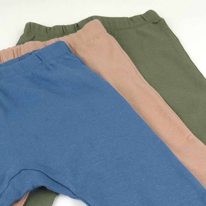 HonestBaby Unisex-Baby Multipack Harem Pants Roomy Fit Pull on Bottoms 100% Organic Cotton for Baby Boys, Girls