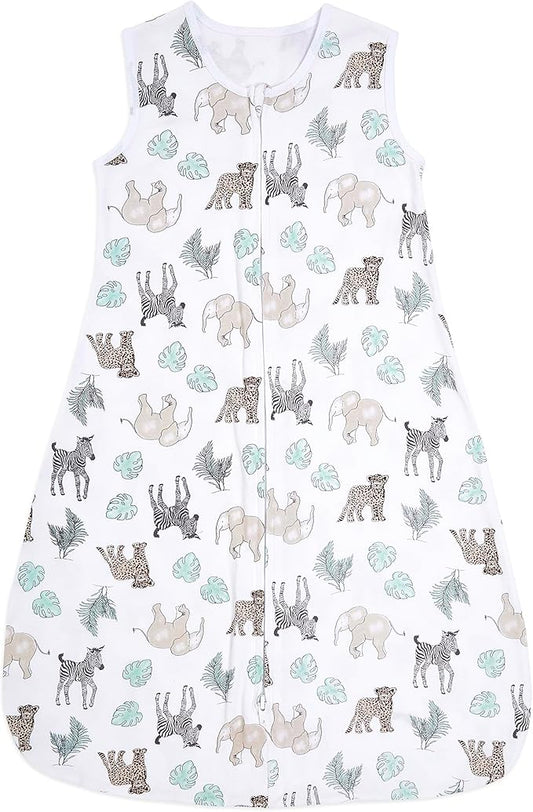 aden + anais Essentials Easy Sleeping Bag, 100% Cotton, Wearable Baby Blanket, Medium, 6-18 Months, Jungle Animals