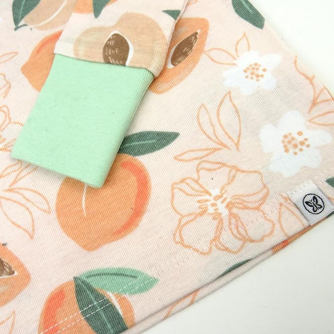 HonestBaby baby-girls 2-piece Pajamas Sleepwear Pjs 100% Organic Cotton for Baby, Toddler, Kids, Girl