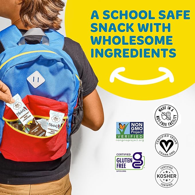 Blake's Seed Based Breakfast Bars with Protein — Chocolate Chip (24 Count), 5g Clean Plant-Based Protein, Gluten Free, Nut Free, Dairy Free & Vegan, Healthy Snacks for Kids or Adults, School Safe