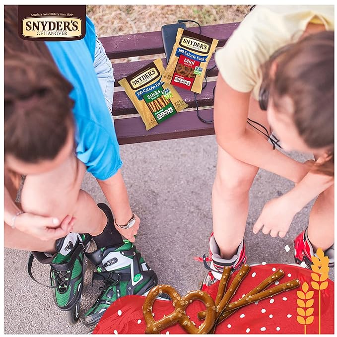 Snyder's of Hanover Pretzels, Minis and Sticks 100 Calorie Packs, 20 Ct Variety Pack (Pack of 2)