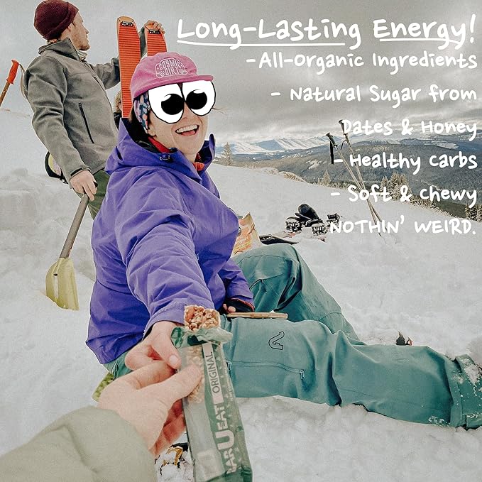 BAR-U-EAT Gluten-Free, Organic, Soft & Chewy Granola Bar. Whole Food Ingredients | Compostable Packaging | No Articial Sugar (Original 12 Pack)