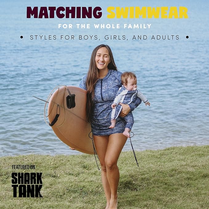 SwimZip Boys' Long-Sleeve UPF 50+ Swimsuit for Baby, Toddler, & Little Boys