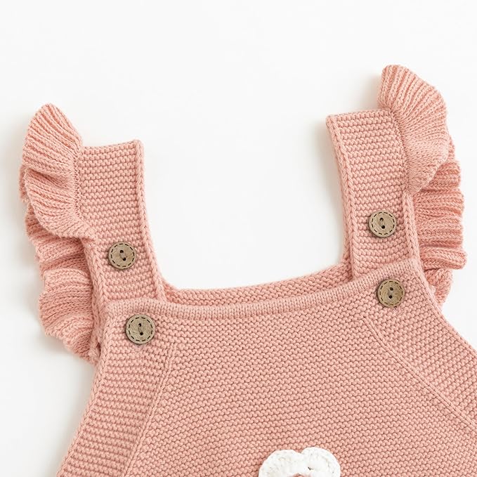 Simplee kids Baby Girls Sunflower Knit Rompers Knit Clothes for Newborn Baby Girls