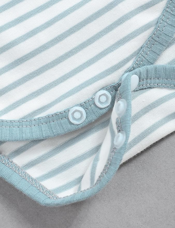 oklady Baby Boy Clothes Stripe Pattern Print Romper Top and Baby Overalls with Hat 0-18 Months Baby Boy Outfits