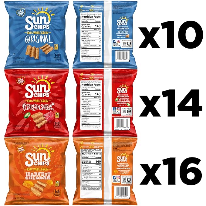 Sunchips Multigrain Chips Variety Pack, 40 Count
