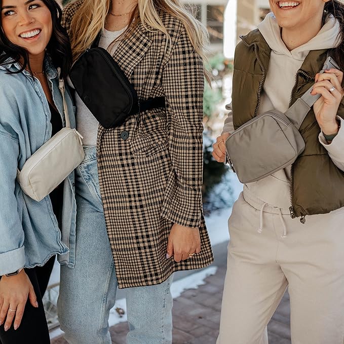 Parker Baby Diaper Belt Bag - Portable Fanny Pack Diaper Bag, Crossbody Bag for Moms - "Birch Belt Bag" - Cream