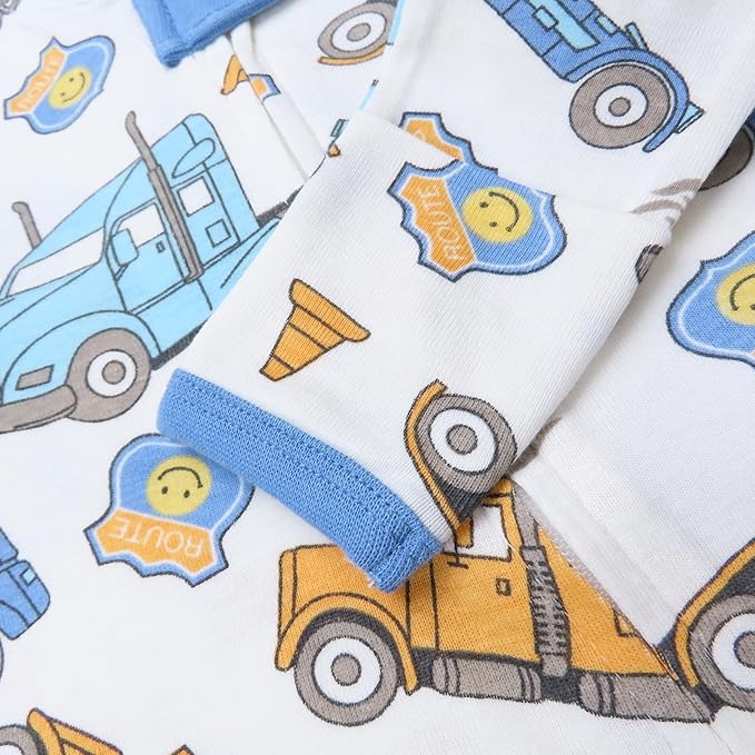 HonestBaby Sleep & Play Footed One-piece Pajama Sleeper 100% Organic Cotton, Baby Boys