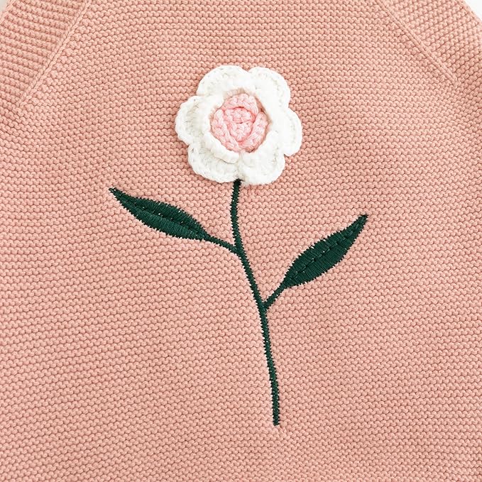 Simplee kids Baby Girls Sunflower Knit Rompers Knit Clothes for Newborn Baby Girls