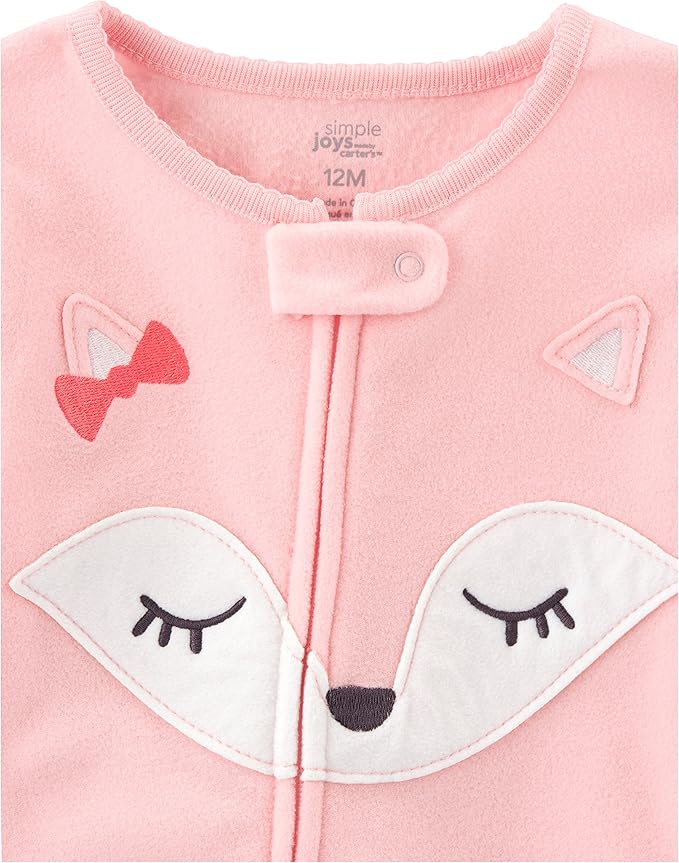 Simple Joys by Carter's girls Loose-Fit Flame Resistant Fleece Footed Pajamas