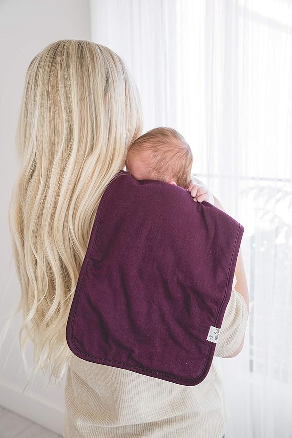 Copper Pearl Premium Baby Burp Cloths - 3-Pack Large Cotton Burp Cloths, Extra Soft Spit Up Rags with 3 Absorbent Layers, Perfect for Baby Boy and Baby Girl Gifts (21" x 10" Size, Jade Set)