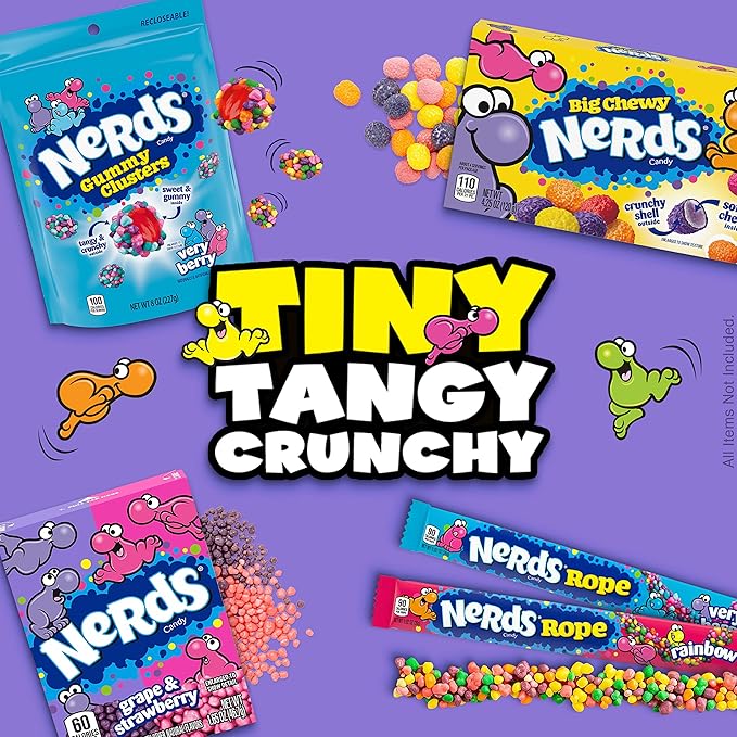 Nerds Gummy Clusters Candy, Very Berry, Resealable 8 Ounce Bag (Pack of 2)