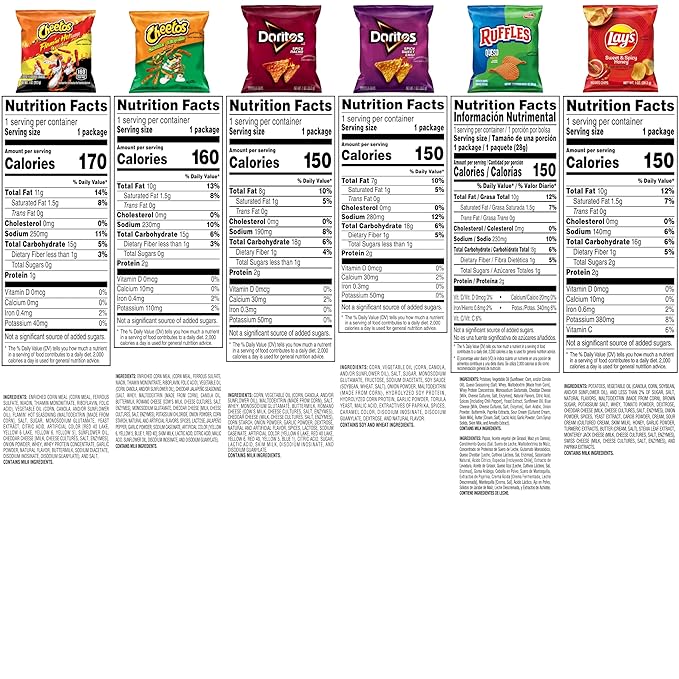 Frito Lay Cheesy Spicy Sweet Variety Pack, 1oz Single Serve Bags, (Pack of 40) (Assortment May Vary)